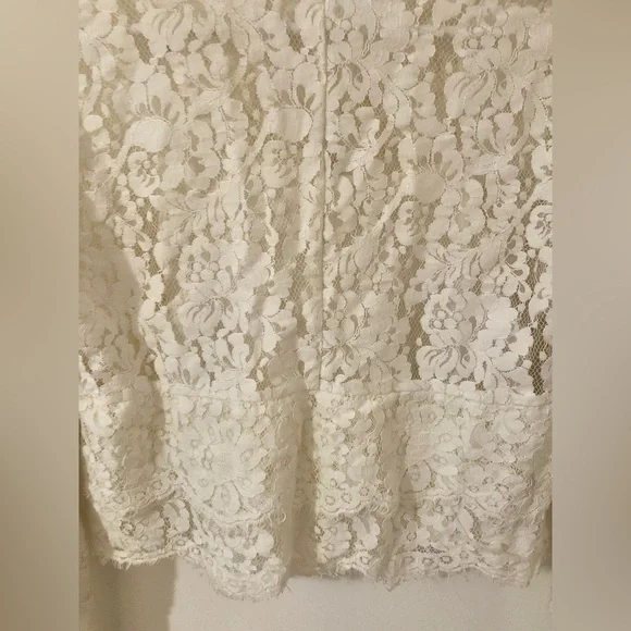 Robert Rodriguez Ivory Lace Tie-Neck Long Bell Sleeve Boho off White Blouse xs - Picture 8 of 11